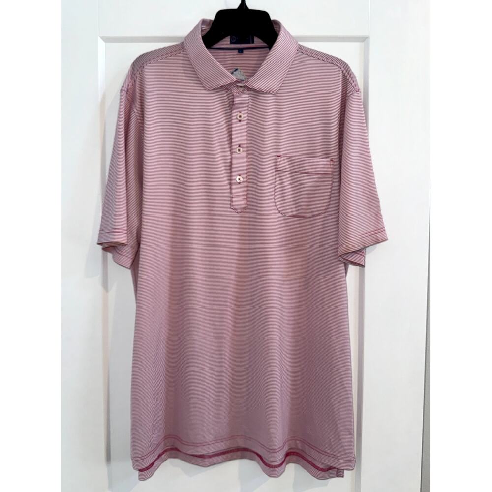 Stitch Golf Polo Shirt Men’s Large Red Striped
